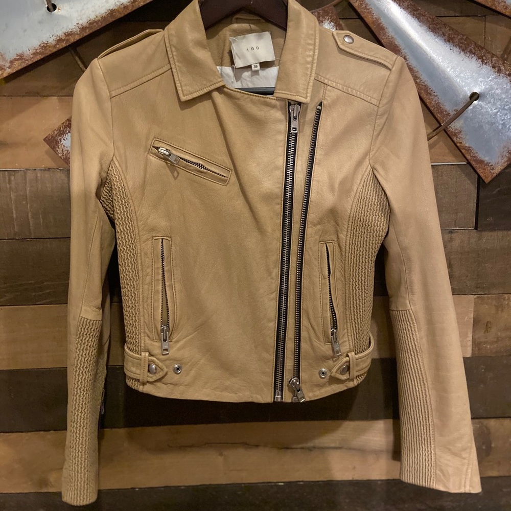 IRO EVANA LEATHER MOTO JACKET 38